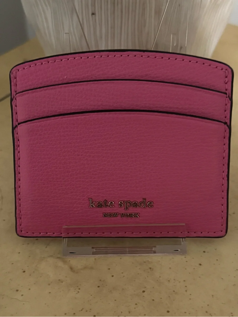 kate spade New York Pink Leather Card Holder EUC